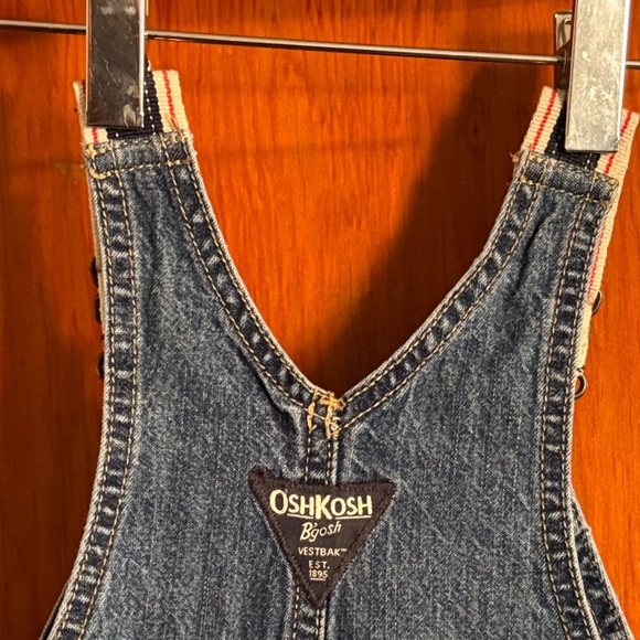 Distressed OshKosh B'gosh Classic Blue Kids Overalls Size 18M - Picture 7 of 9